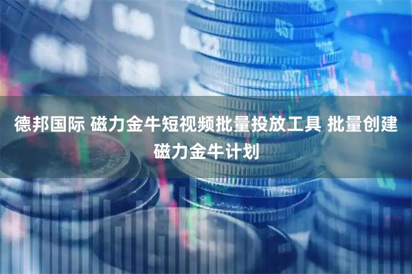 德邦国际 磁力金牛短视频批量投放工具 批量创建磁力金牛计划