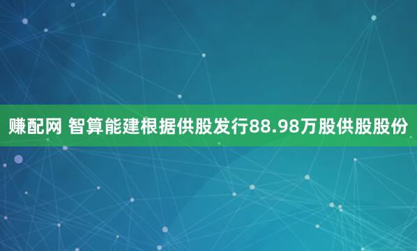 赚配网 智算能建根据供股发行88.98万股供股股份